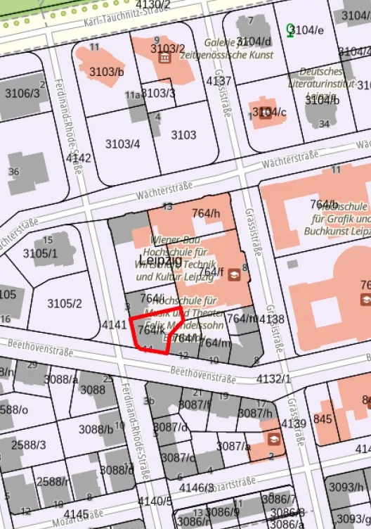 Lageplan der Beethovenstraße 14