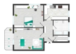 Grundriss - Leerstehende 2-Zimmer-Wohnung mit Balkon und Stellplatz in ruhiger Lage