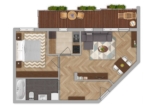 Grundriss - Blick ins Rosental – leerstehende 2 Zimmerwohnung mit großem Balkon!