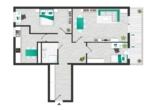 Grundriss - Leerstehende, gut ausgestattete Dreizimmerwohnung mit Balkon!